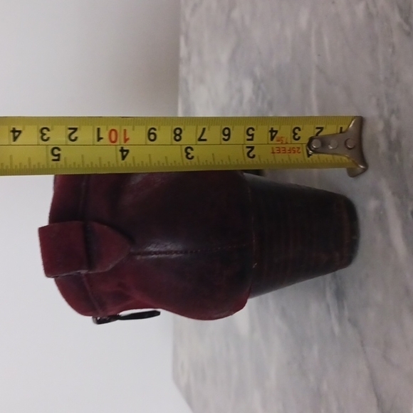 Franco Sarto Burgundy Wine Greco Ankle Booties, Size 9.5 - Picture 9 of 10